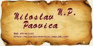 Miloslav Paovica vizit kartica